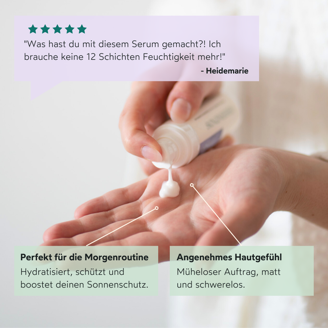 Angenehmes Hautgefühl: Müheloser Auftrag, matt und schwerelos. 